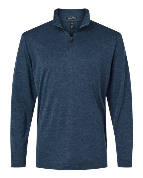 Load image into Gallery viewer, AllPro 4HM700 Men's Pro-Lock Performance Mélange Quarter-Zip Pullover - Navy Melange
