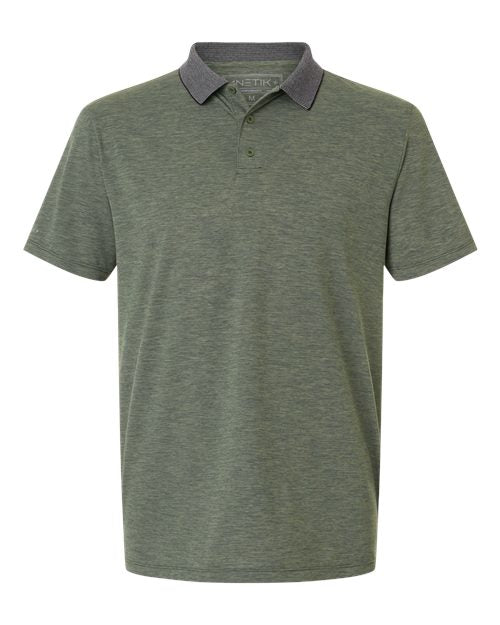 Load image into Gallery viewer, ANETIK MPTNTS0 Men's Transit Tech Polo - Dark Olive Heathered

