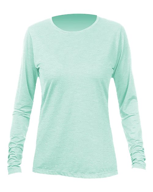 ANETIK WSBRZL0 Women's Breeze Tech Long Sleeve T-Shirt - Seafoam Heathered
