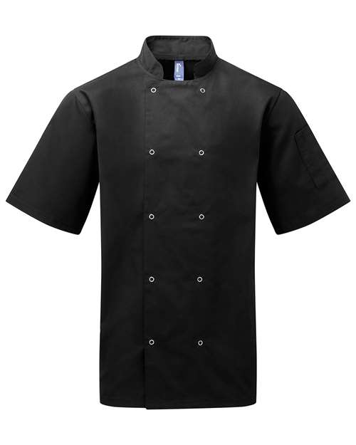 Load image into Gallery viewer, Artisan Collection by Reprime RP664 Unisex Ten Studded Front Short Sleeve Chef Coat - Black
