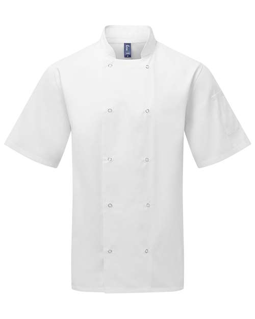 Artisan Collection by Reprime RP664 Unisex Ten Studded Front Short Sleeve Chef Coat - White