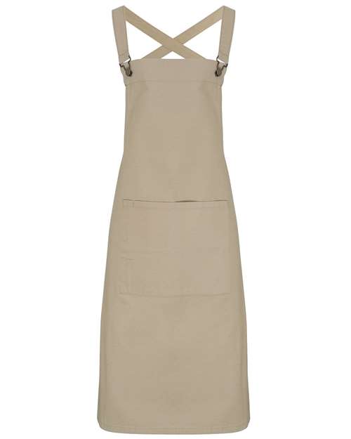 Artisan Collection by Reprime RP129 Cross Back Barista Bib Apron - Khaki