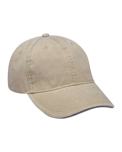 Adams Headwear LP107 Icon Sandwich Cap - Khaki/ Black