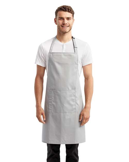 Artisan Collection by Reprime RP154 Recycled Pocket Bib Apron - Silver