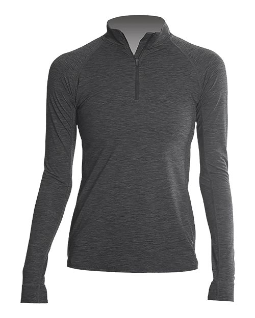 ANETIK WSFLTL0 Women's Flight Tech Quarter-Zip Pullover - Charcoal Heathered