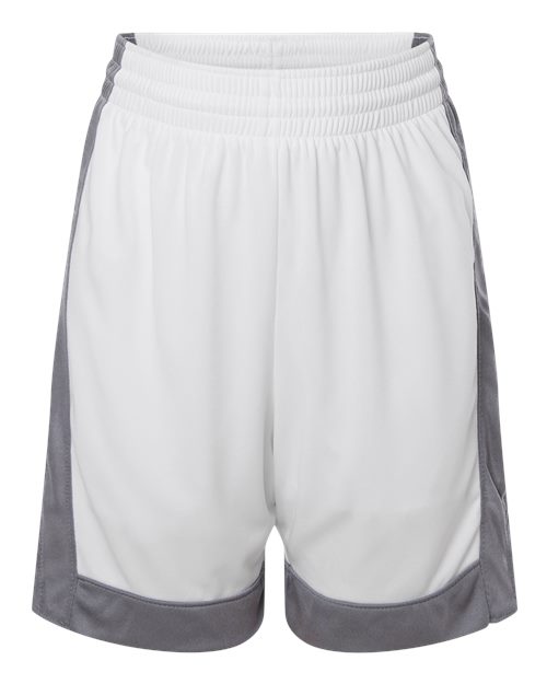 Load image into Gallery viewer, Augusta Sportswear 6890 Youth Match-Up Basketball Shorts - White/ Graphite
