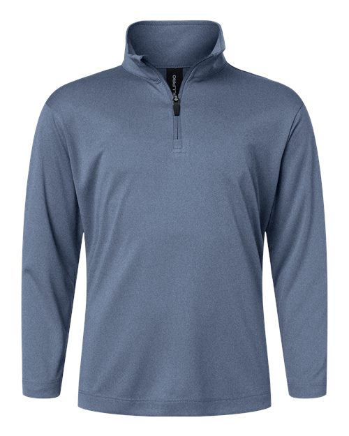 Load image into Gallery viewer, AllPro 41870Y Youth Pro-Lock Performance Quarter-Zip Pullover - Heather Navy
