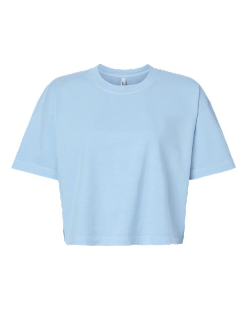 Load image into Gallery viewer, American Apparel 1302GD Women's Heavyweight Cotton Garment-Dyed Boxy Cropped Tee - Faded Powder Blue
