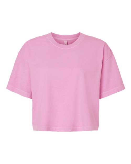 Load image into Gallery viewer, American Apparel 1302GD Women's Heavyweight Cotton Garment-Dyed Boxy Cropped Tee - Faded Powder Pink
