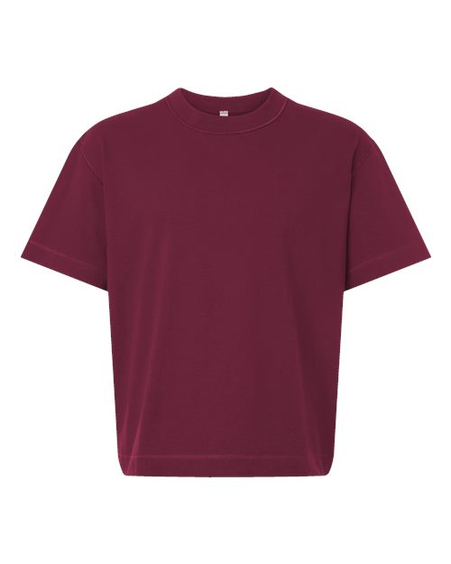 American Apparel 13ML0 Unisex Heavyweight Cotton Boxy Tee - Burgundy