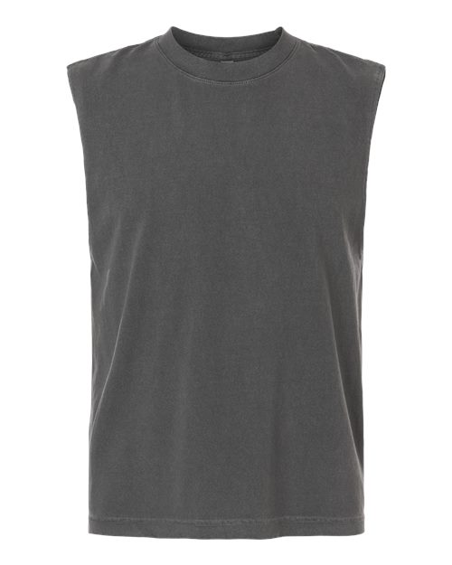 Load image into Gallery viewer, American Apparel 207GD Unisex Heavyweight Cotton Garment-Dyed Boxy Muscle Tee - Faded Black
