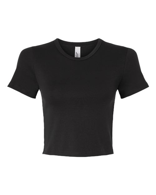 Load image into Gallery viewer, American Apparel BR210 Women's Baby Rib Fitted Cropped Tee - Black
