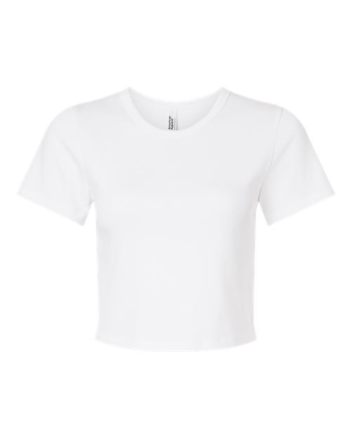 Load image into Gallery viewer, American Apparel BR210 Women's Baby Rib Fitted Cropped Tee - White
