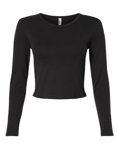 Load image into Gallery viewer, American Apparel BR2107 Women's Baby Rib Long Sleeve Fitted Tee - Black
