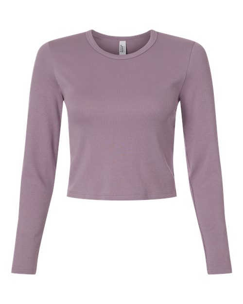 Load image into Gallery viewer, American Apparel BR2107 Women's Baby Rib Long Sleeve Fitted Tee - Smokey Violet
