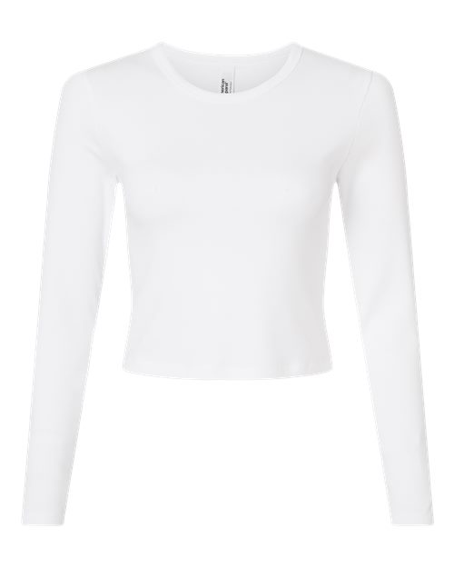 American Apparel BR2107 Women's Baby Rib Long Sleeve Fitted Tee - White