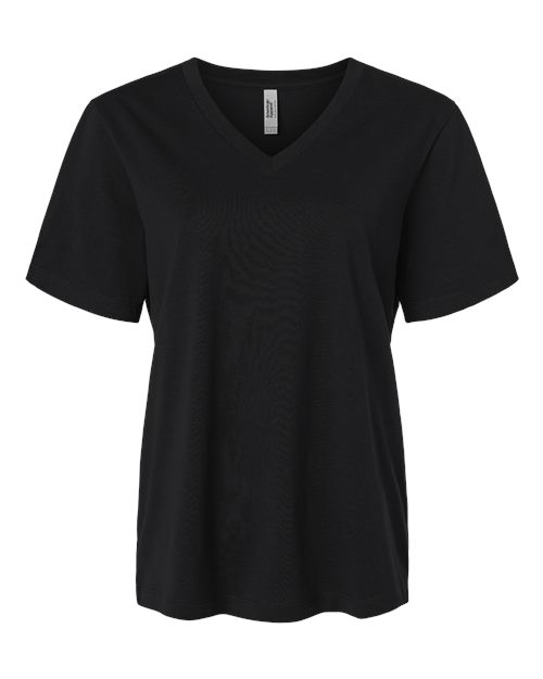 American Apparel 58V2 Women's Midweight V-Neck Tee - Black