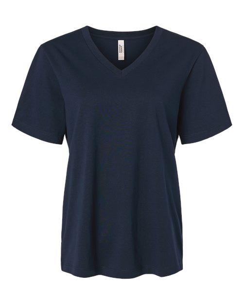 American Apparel 58V2 Women's Midweight V-Neck Tee - True Navy