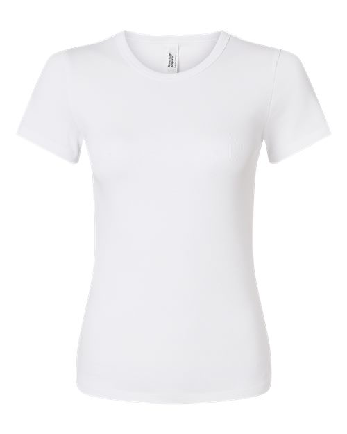 Load image into Gallery viewer, American Apparel BR2102 Women's Baby Rib Fitted Tee - White

