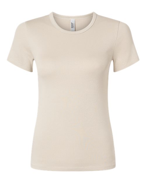 Load image into Gallery viewer, American Apparel BR2102 Women's Baby Rib Fitted Tee - Bone
