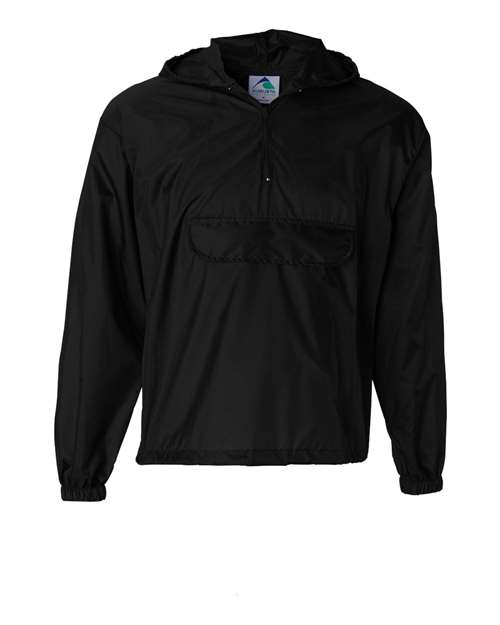 Load image into Gallery viewer, Augusta Sportswear 3130 Unisex Packable Half-Zip Hooded Pullover Jacket - Black
