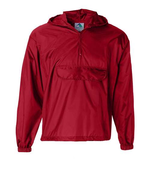 Augusta Sportswear 3130 Unisex Packable Half-Zip Hooded Pullover Jacket - Red