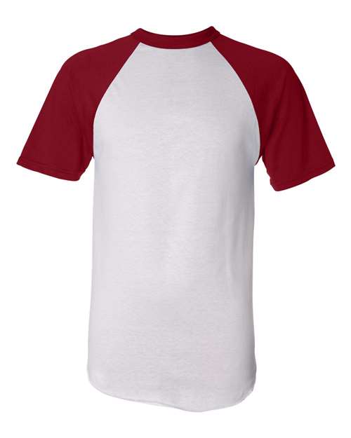 Load image into Gallery viewer, Augusta Sportswear 423 Unisex Raglan Baseball Jersey - White/ Red
