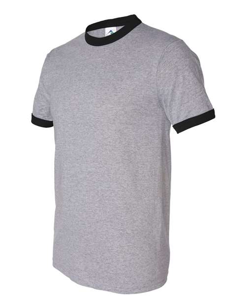 Augusta Sportswear 710 Unisex 50/50 Ringer T-Shirt - Athletic Heather/ Black