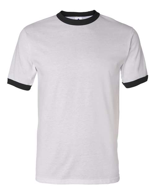 Load image into Gallery viewer, Augusta Sportswear 710 Unisex 50/50 Ringer T-Shirt - White/ Black
