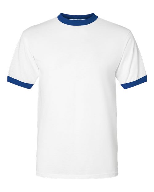 Augusta Sportswear 710 Unisex 50/50 Ringer T-Shirt - White/ Royal