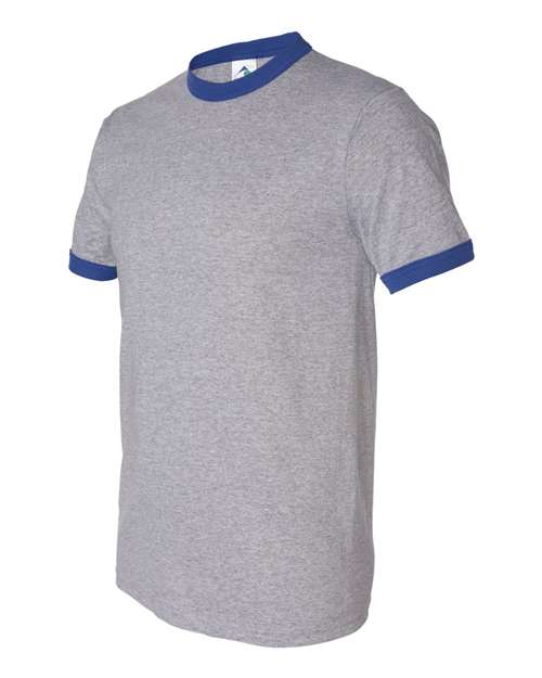 Load image into Gallery viewer, Augusta Sportswear 710 Unisex 50/50 Ringer T-Shirt - Athletic Heather/ Royal
