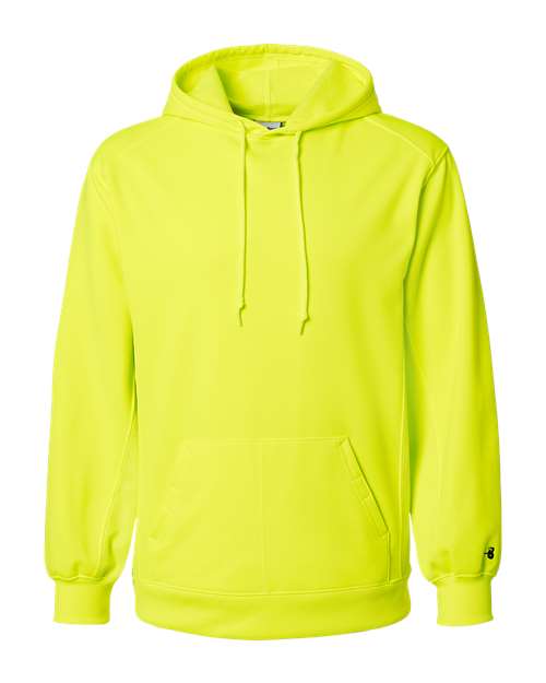 Load image into Gallery viewer, Badger 1454 Men's Performance Fleece Hooded Sweatshirt - Safety Yellow

