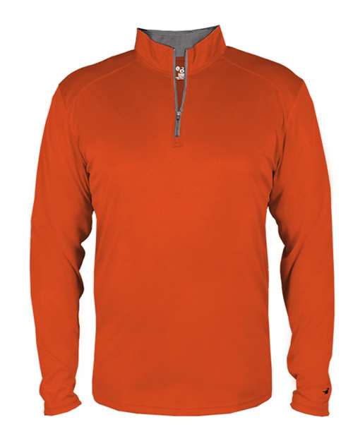 Badger 4102 Men's B-Core Quarter-Zip Pullover - Burnt Orange/ Graphite