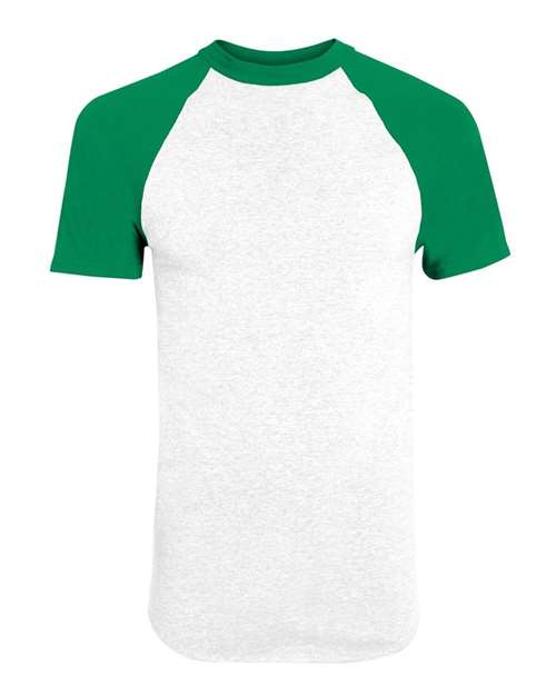 Load image into Gallery viewer, Augusta Sportswear 423 Unisex Raglan Baseball Jersey - White/ Kelly
