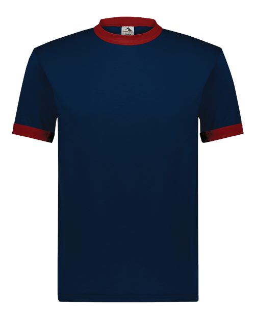 Augusta Sportswear 710 Unisex 50/50 Ringer T-Shirt - Navy/ Red