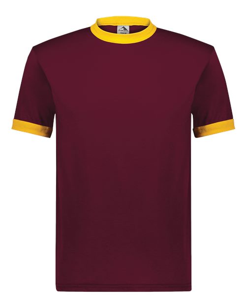 Load image into Gallery viewer, Augusta Sportswear 710 Unisex 50/50 Ringer T-Shirt - Maroon/ Gold
