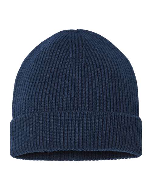 Load image into Gallery viewer, Atlantis Headwear ANDY Sustainable Fine Rib Cuffed Beanie - Navy
