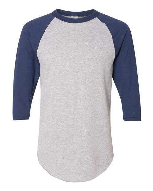 Load image into Gallery viewer, Augusta Sportswear 4420 Unisex Three-Quarter Raglan Sleeve Baseball Jersey T-Shirt - Athletic Heather/ Navy

