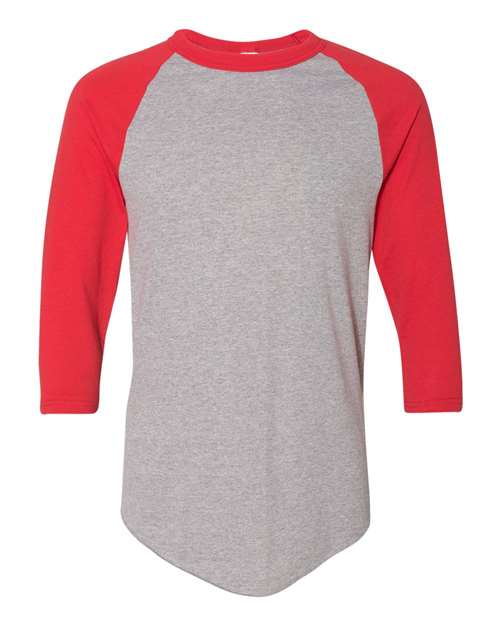Augusta Sportswear 4420 Unisex Three-Quarter Raglan Sleeve Baseball Jersey T-Shirt - Athletic Heather/ Red