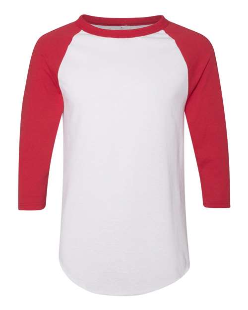 Load image into Gallery viewer, Augusta Sportswear 4420 Unisex Three-Quarter Raglan Sleeve Baseball Jersey T-Shirt - White/ Red
