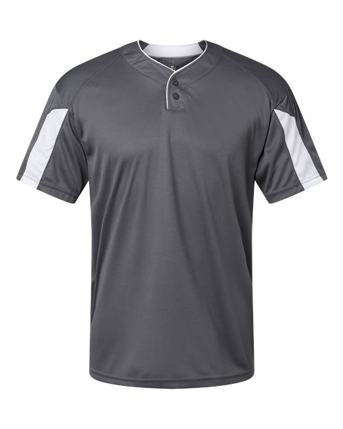 Alleson Athletic 7976 Men's Striker Placket - Graphite/ White