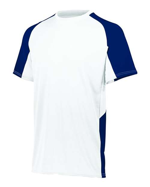 Load image into Gallery viewer, Augusta Sportswear 1518 Youth Cutter Jersey - White/ Navy
