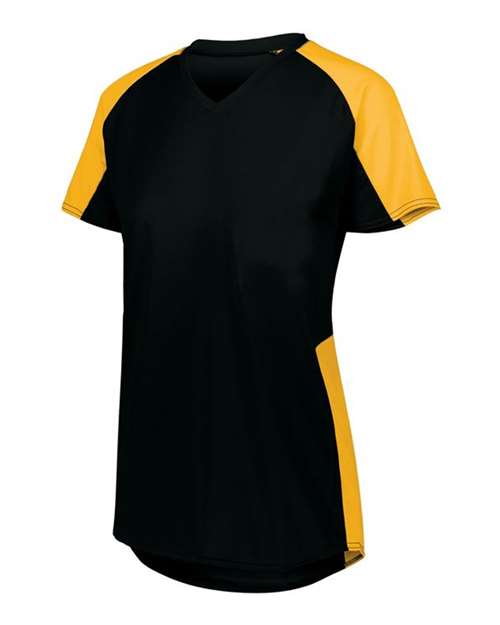 Load image into Gallery viewer, Augusta Sportswear 1522 Women's Cutter Jersey - Black/ Gold
