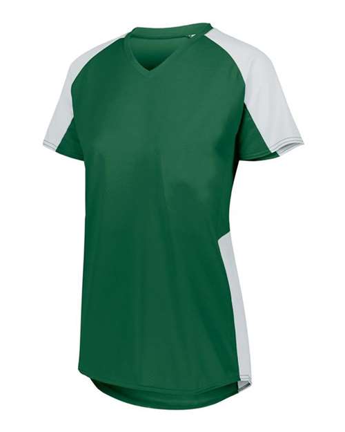 Load image into Gallery viewer, Augusta Sportswear 1522 Women's Cutter Jersey - Dark Green/ White
