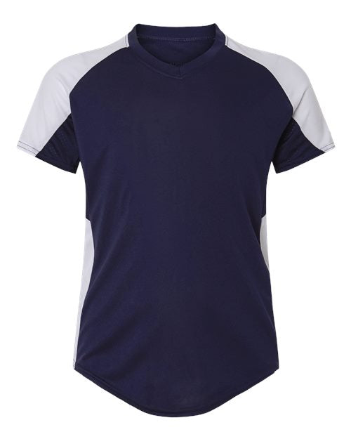 Load image into Gallery viewer, Augusta Sportswear 1523 Girls' Cutter Jersey - Navy/ White
