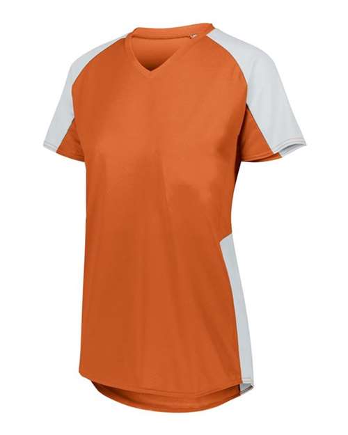 Load image into Gallery viewer, Augusta Sportswear 1523 Girls' Cutter Jersey - Orange/ White
