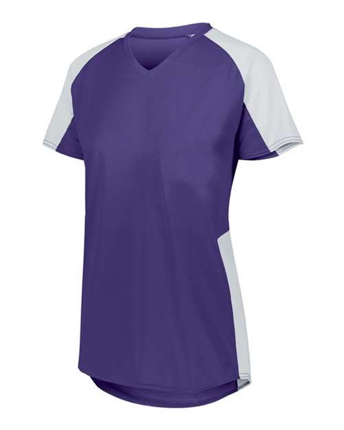 Load image into Gallery viewer, Augusta Sportswear 1523 Girls' Cutter Jersey - Purple/ White
