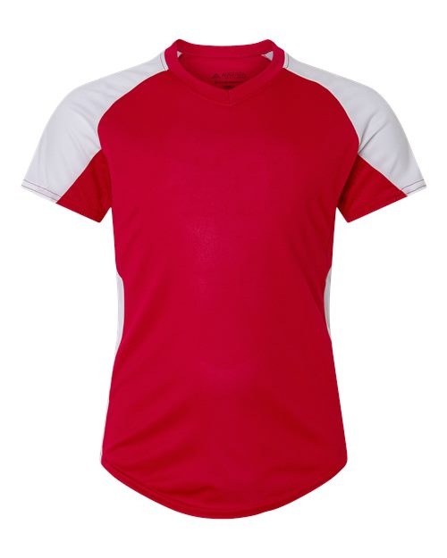 Load image into Gallery viewer, Augusta Sportswear 1523 Girls' Cutter Jersey - Red/ White
