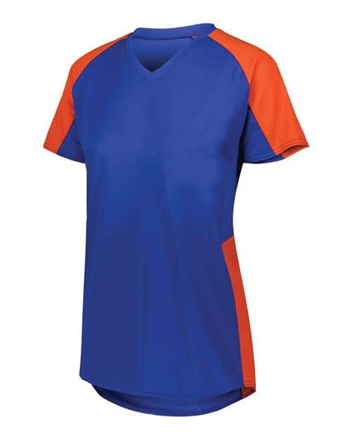 Load image into Gallery viewer, Augusta Sportswear 1523 Girls' Cutter Jersey - Royal/ Orange
