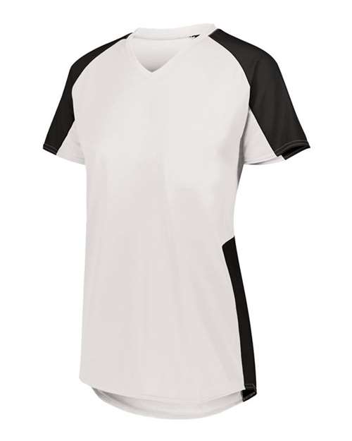 Load image into Gallery viewer, Augusta Sportswear 1523 Girls' Cutter Jersey - White/ Black
